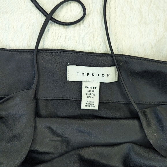 Topshopâ•‘Satin Cowl Neck Mini Dressâ•‘Size 4P - Picture 3 of 5